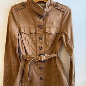 Ashley by 26 international Tan Button-Up Belted Jacket size medium